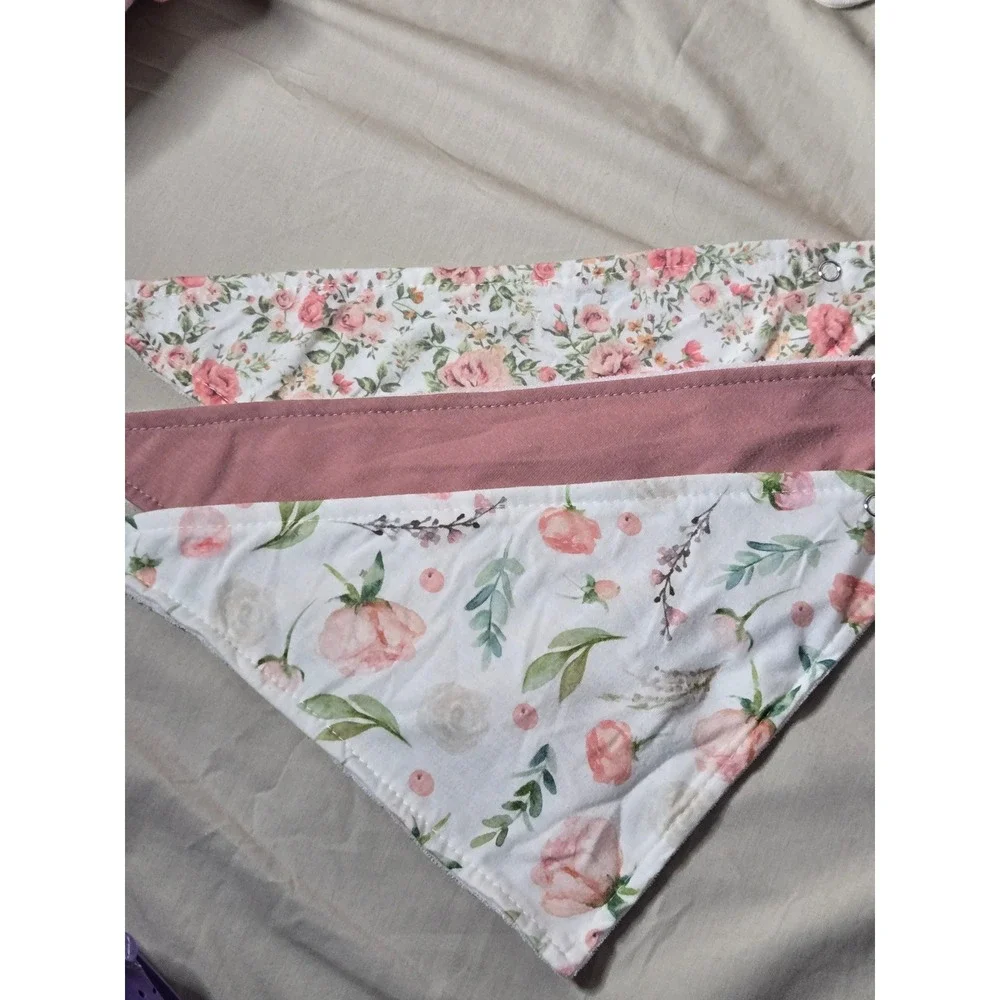 Somewhere‎ Over Rainbows Baby Bandana Bib Set Floral Dusty Rose 3 Pack